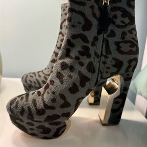 Nicholas Kirkwood Gray and Brown Heeled Boots